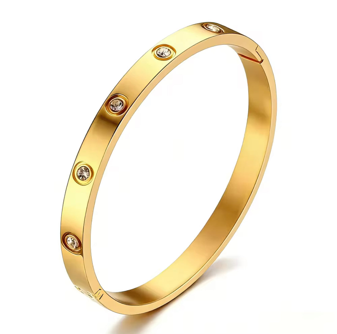 Lusivore Orion Crystal Bangle – Gold