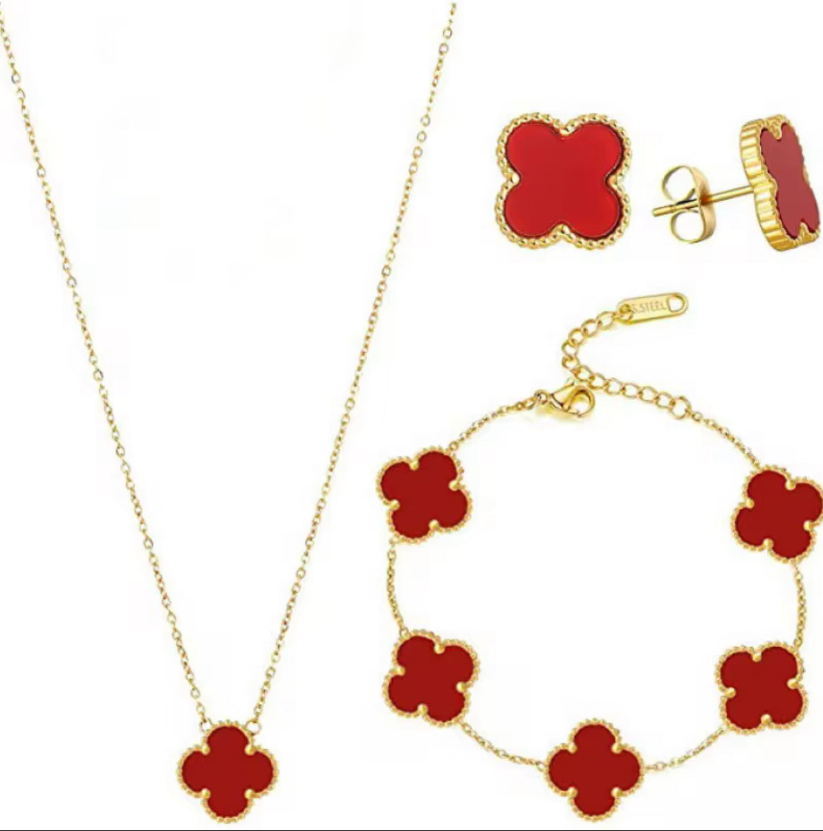 Lusivore Flora Jewelry Set – Gold Red