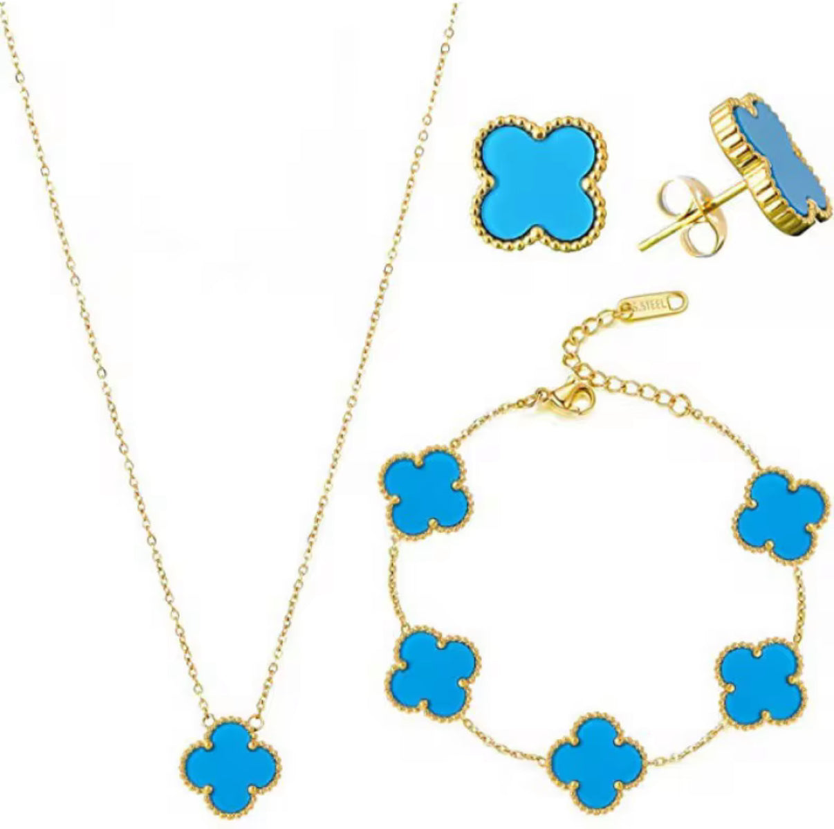 Lusivore Flora Jewelry Set – Gold Blue