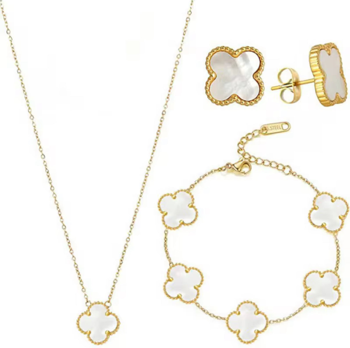 Lusivore Flora Schmuckset – Gold-Weiß