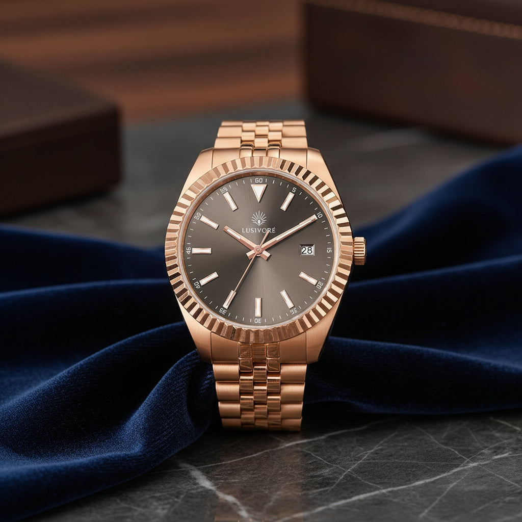 Lusivore DateClassic Rose Gold (Chocolate dial)
