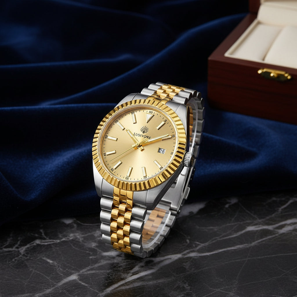 Lusivore DateClassic Gold silver (gold dial)
