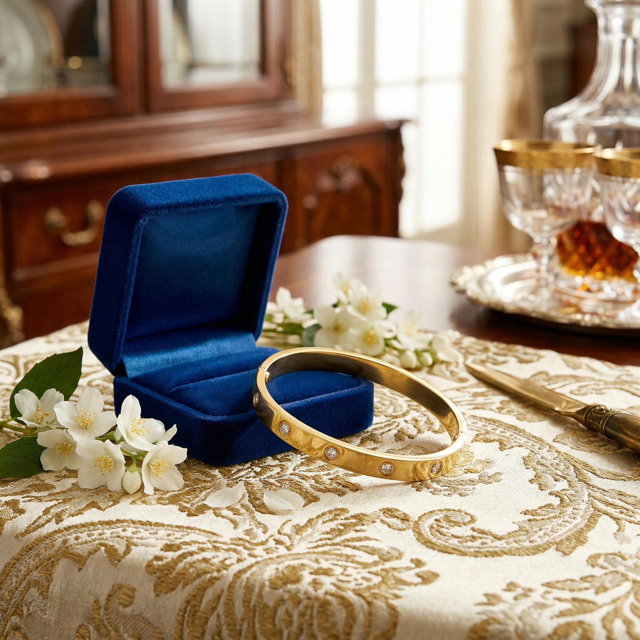 Lusivore Orion Crystal Bangle – Gold
