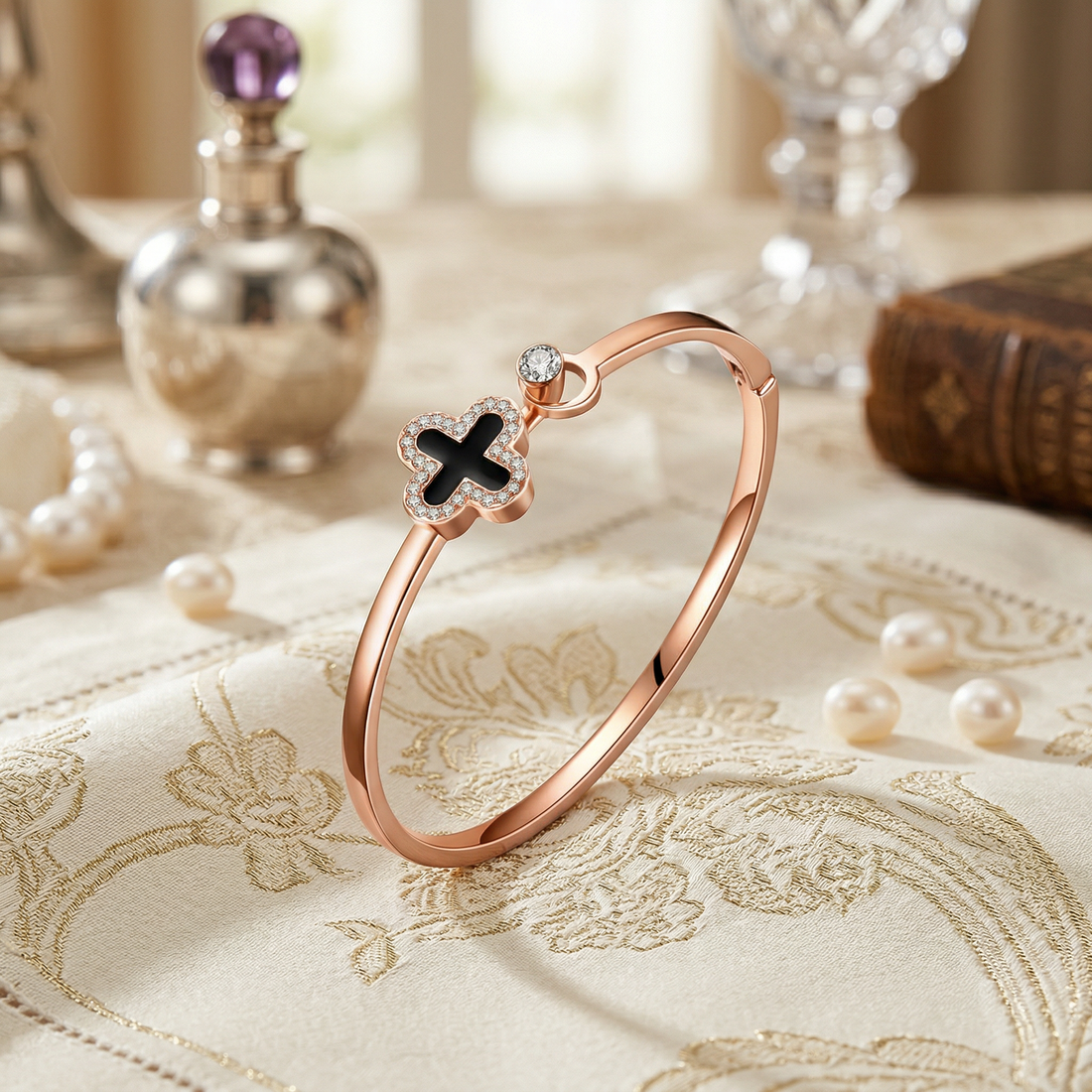 Lusivore Flora Luxe Bracelet – Rose Gold Black