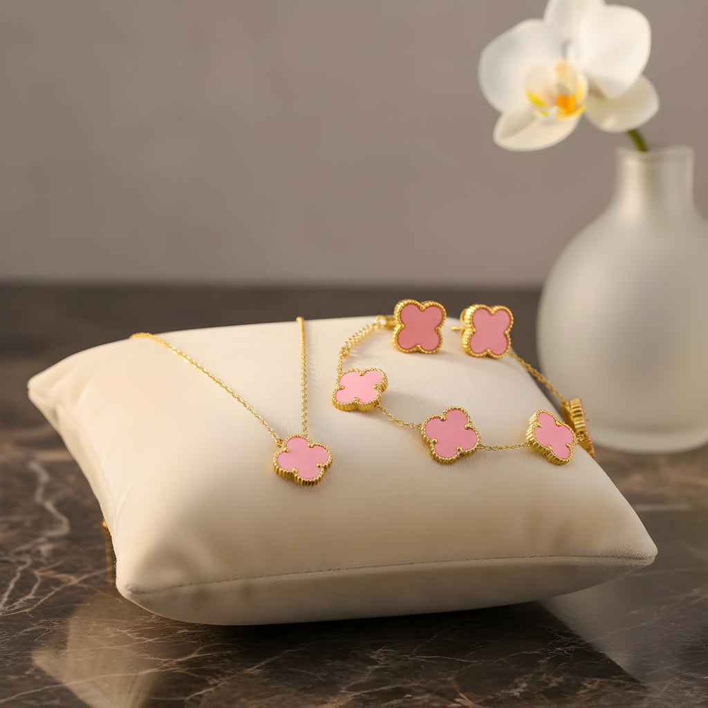 Lusivore Flora Jewelry Set – Gold Pink