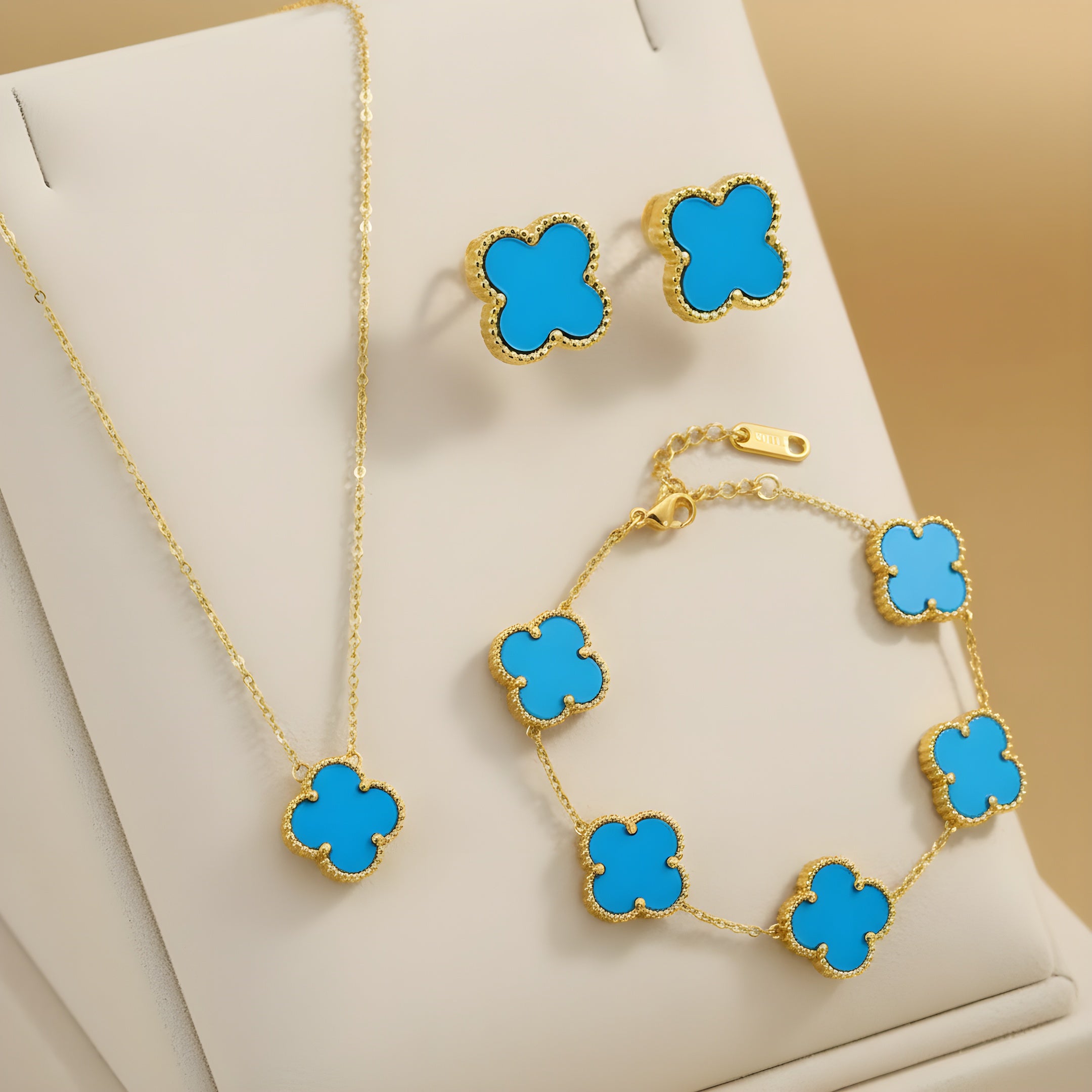Lusivore Flora Jewelry Set – Gold Blue